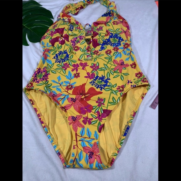 NEW Bleu Rod Beattie Magic Garden Plunge Ruffle One‎ Piece Swimsuit [SZ 12 ] - Picture 5 of 12